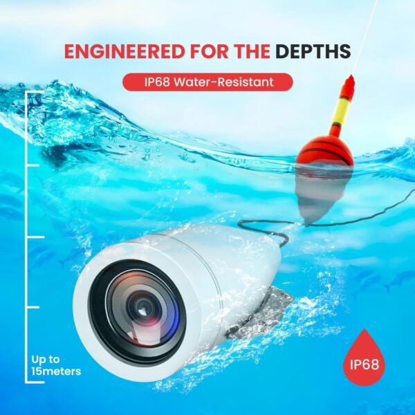 Underwater Fishing Camera, Live Scope Deeper Fishing Line Fish Finder, Go Fish Ice Depth Video Camera For Boats, 7'' Portable LCD Monitor, IP68 Water-Resistant, Includes Carrying Case, Sunshield Cover - Image 6