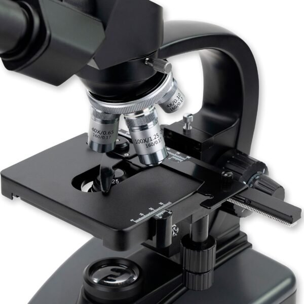 Carson Advanced 40x-1600x LED Lighted Compound Binocular Head Microscope with Abbe Condenser and Double Layer Mechanical Stage (MS-170) - Image 8