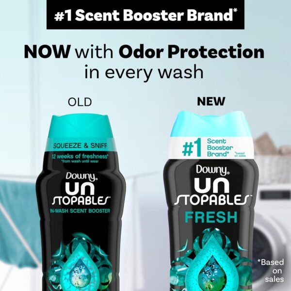 Downy Unstopables In Wash Scent Booster Beads, Fresh Scent, 24 oz, Downy Scent Booster Beads, Unstoppable Laundry Beads, Odor Protection - Image 4