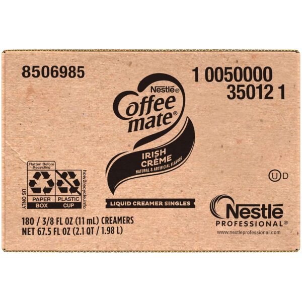 Nestle Coffee mate Coffee Creamer, Irish Creme, Concentrated Liquid Creamer Singles, Non Dairy, No Refrigeration, 0.375 fl oz Tubs (Pack of 180) - Image 5