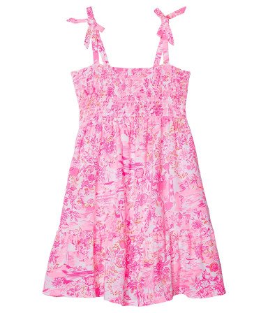 Lilly Pulitzer Girl's Mini Kailua Dress (Toddler/Little Kids/Big Kids) Peony Pink Seaside Scene LG (8-10 Big Kid)