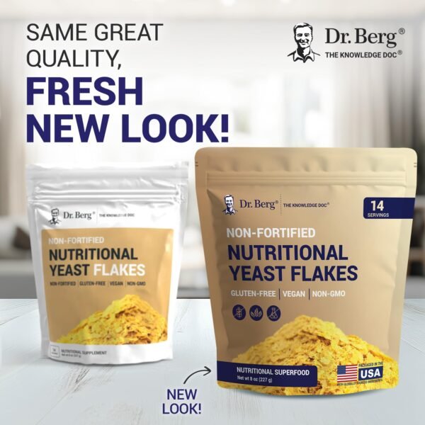 Dr. Berg Premium Nutritional Yeast Flakes - Delicious Non-Fortified Nutritional Yeast with Naturally Occurring B Vitamins - 8oz - Image 3