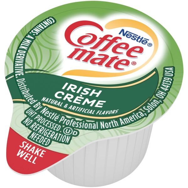 Nestle Coffee mate Coffee Creamer, Irish Creme, Concentrated Liquid Creamer Singles, Non Dairy, No Refrigeration, 0.375 fl oz Tubs (Pack of 180) - Image 9