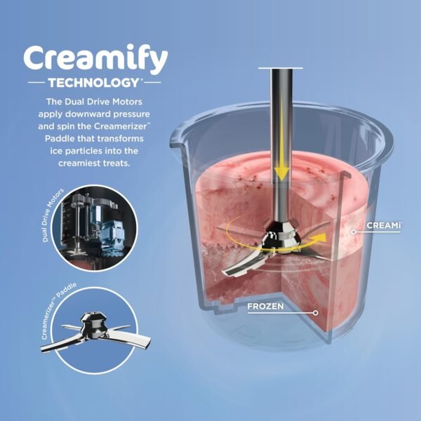 Ninja CREAMi, Ice Cream Maker, Ice Cream, Gelato, Sorbet ,Milkshakes, Mix-ins, Smoothie Bowls & More, 7-in-1, Ice Cream Pints, Pint lid, Healthy Ice Cream, Compact, Perfect for Kids, Black, NC299AMZ - Image 7