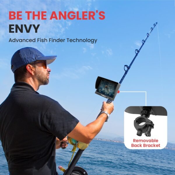 Underwater Fishing Camera, Live Scope Deeper Fishing Line Fish Finder, Go Fish Ice Depth Video Camera For Boats, 7'' Portable LCD Monitor, IP68 Water-Resistant, Includes Carrying Case, Sunshield Cover - Image 4