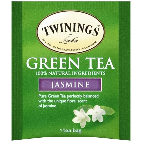 Twinings Green Tea With Jasmine, Individually Wrapped Bags, 25 Count Pack of 1, Fragrant, Floral & Caffeinated - Image 6
