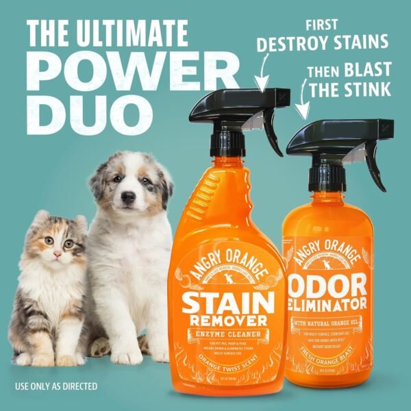 Angry Orange Stain Remover - 32oz Enzyme Pet Cleaner - Dog & Cat Urine Destroyer and Stain Remover - Citrus Spray Cleaning Solution - Puppy Supplies - Image 5