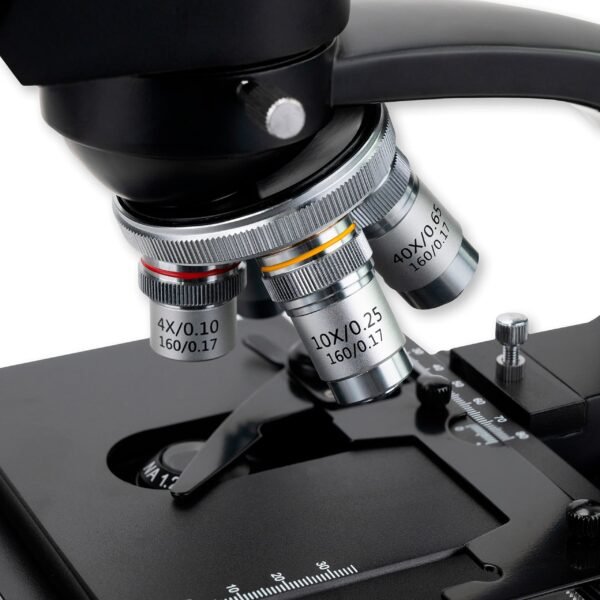 Carson Advanced 40x-1600x LED Lighted Compound Binocular Head Microscope with Abbe Condenser and Double Layer Mechanical Stage (MS-170) - Image 5