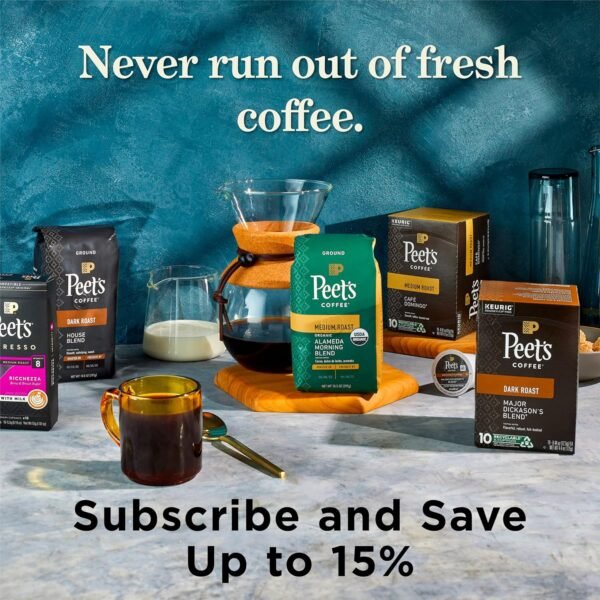 Peet's Coffee, Keurig K-Cup Pods Variety Pack - Major Dickason's Blend, Big Bang, French Roast, Café Domingo, Organic Alma De La Tierra, House Blend, 60 Count (6 Boxes of 10 K-Cup Pods) - Image 2
