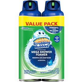 Scrubbing Bubbles Mega Bathroom and Shower Foamer Aerosol, Rainshower Scent, 20oz (Pack of 2)