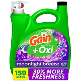 Gain + Oxi Liquid Laundry Detergent, Moonlight Breeze, 159 Loads, 170 fl. oz.