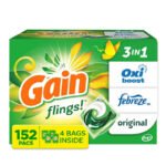 Gain Flings! 3 in 1 Laundry Detergent Pacs, Original Scents, 152 ct.