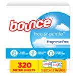 Bounce Free & Gentle Dryer Sheets, Unscented, 320 ct.