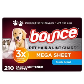 Bounce Pet Hair & Lint Guard Mega Dryer Sheets, Fresh Scent, 210 ct.