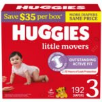 Huggies Little Movers Baby Diapers, Size 3-8